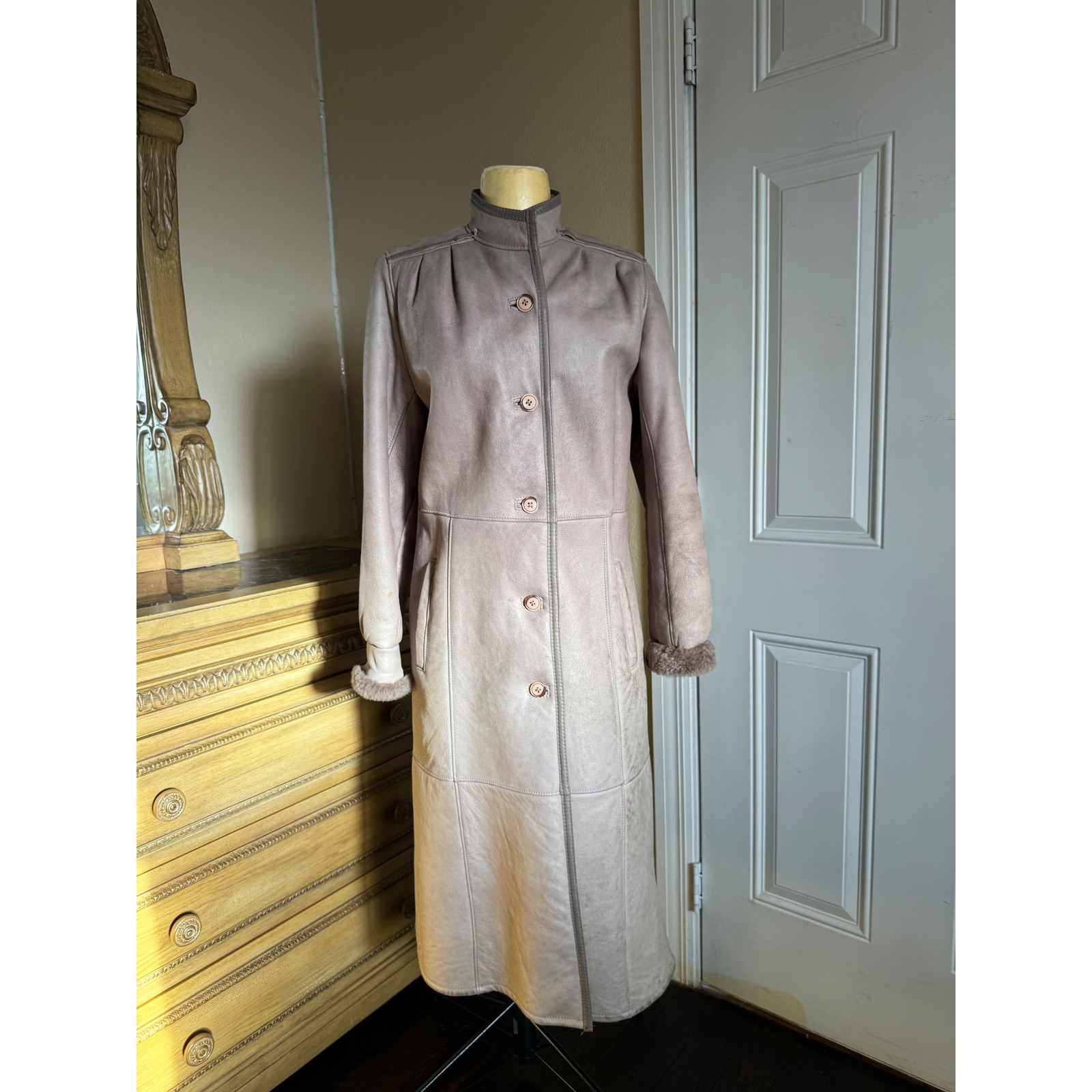 Vtg Samband Of Iceland Women's 100% Mountain Lambskin Shearling Coat Penny Lane